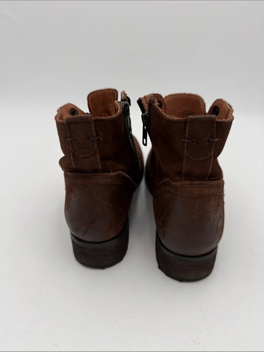 Steve Madden Brown Suede Lace-Up Ankle Boots women 6.5 Side Zip combat Y2K retro